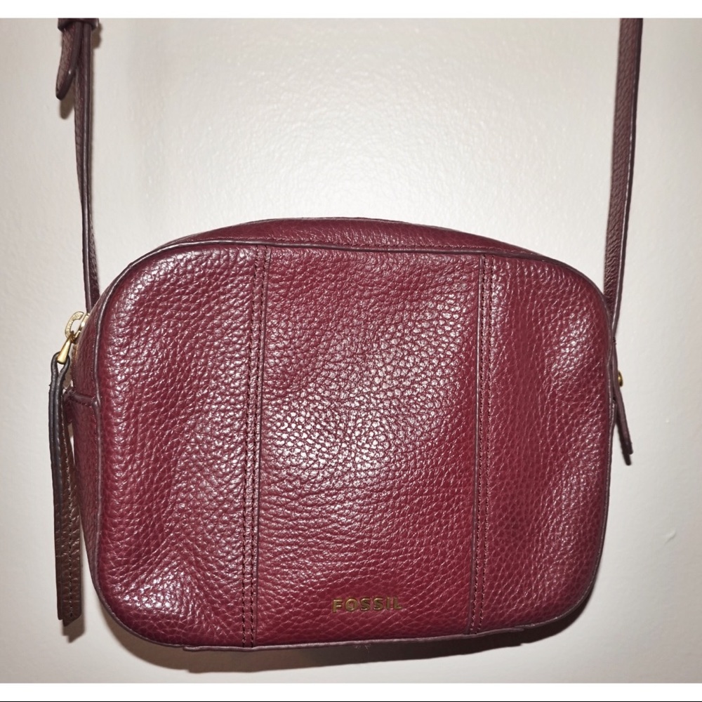 Fossil Gemma Maroon Camera Style Bag